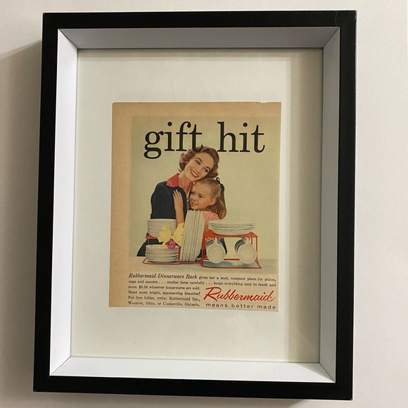 Vintage Ad, Rubbermaid Gift Hit Framed Print with Black and White Frame, 1966 - Picture 1 of 7